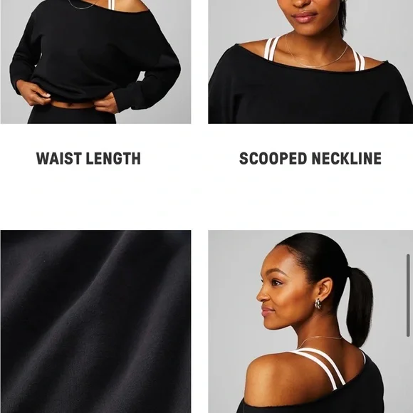 Grey Off-Shoulder Sweatshirt - Picture 5 of 5